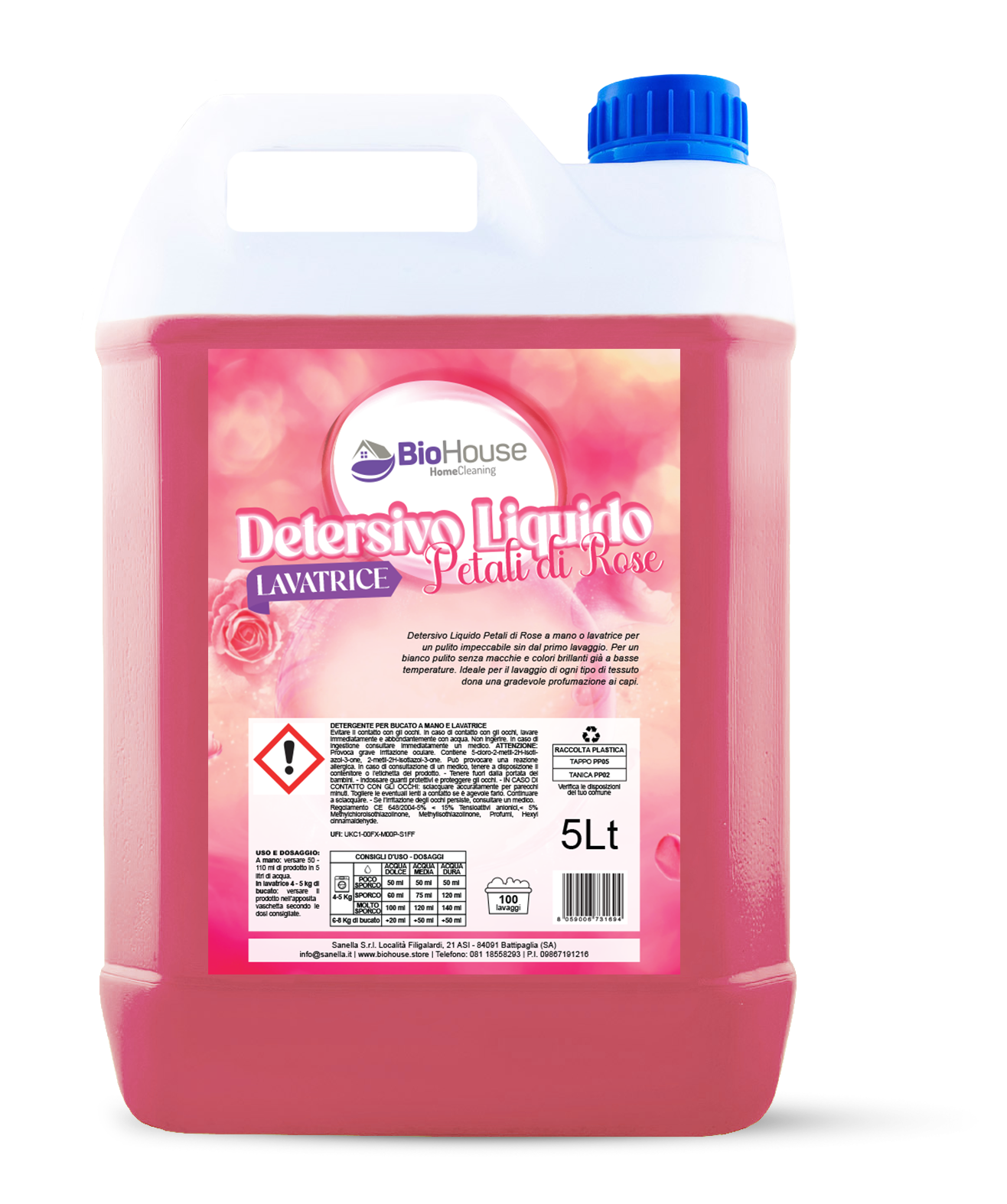 BioHouse - Detersivo Lavatrice Petali di Rose