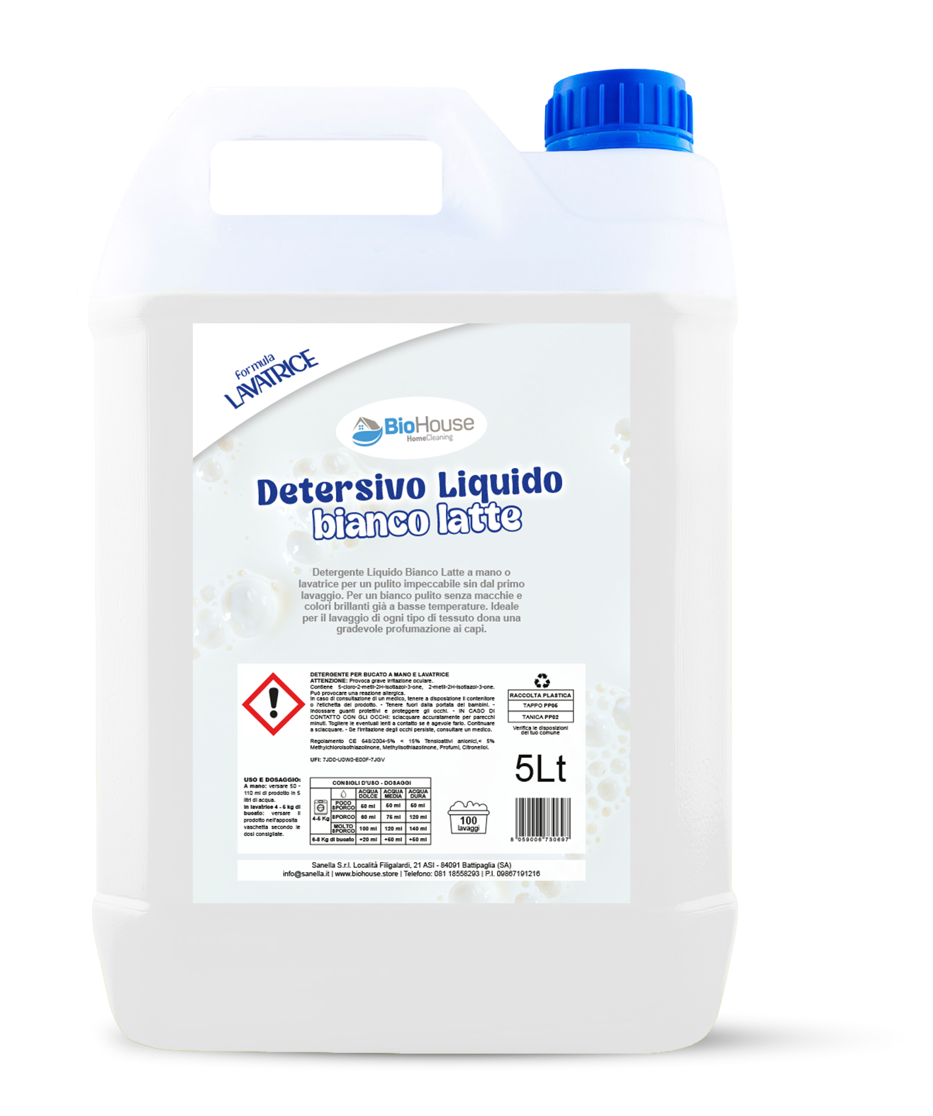 BioHouse - Detersivo Lavatrice Bianco Latte